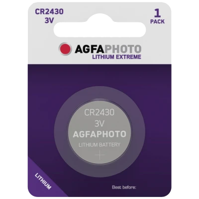 AgfaPhoto Baterija litijska, CR2430, 3 V, dugmasta, blister 1 kom - CR2430 B1
