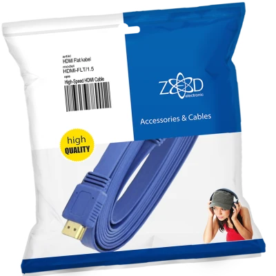 ZED electronic HDMI kabl, plosnati, 1.5 met, ver. 2.0, 3D, Ethernet - HDMI-FLT/1,5