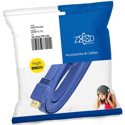 ZED electronic HDMI kabl, plosnati, 5.0 met, ver. 2.0, 3D, Ethernet - HDMI-FLT/5