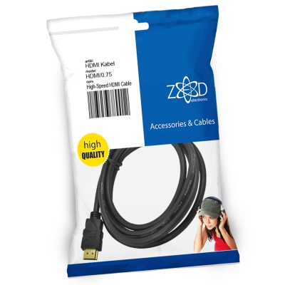 ZED electronic HDMI kabl, 0.75 met - HDMI/0.75