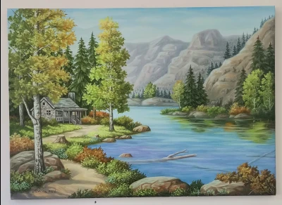 Motiv sa rijekom - ulje na platnu