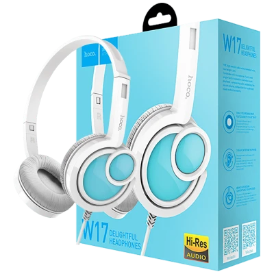 hoco. Slušalice sa mikrofonom, 3.5 mm,dužina kabela 1.5 met,bijela - W17 Delightful Headphones MIC WH