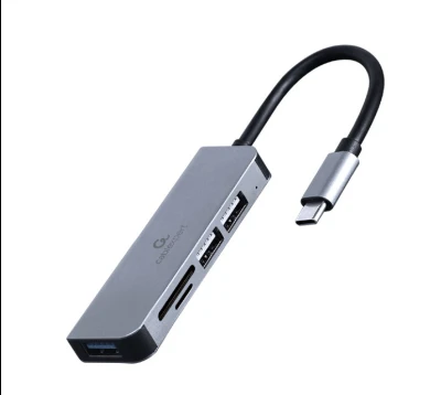 USB HUB GEMBIRD Type-C 3-port USB hub USB3.1 + USB 2.0 with card reader, UHB-CM-CRU3P1U2P2-01