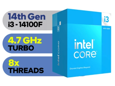 Intel Core i3-14100F3.5GHz 12MB L3 LGA1700 BOXRaptor Lake,bez grafike