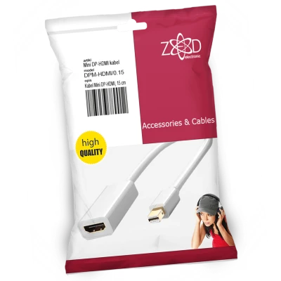 ZED electronic Kabl Display Port Mini na HDMI, dužina 0.15 m - DPM-HDMI/0.15