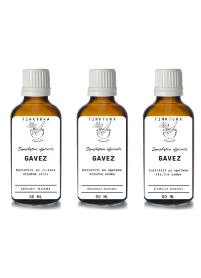 Tinktura od gaveza /Symphytum officinale/ 50 ml - 3 komada Glicerinska tinktura
