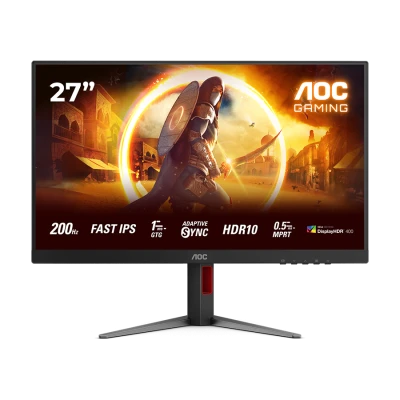 MONITOR AOC Gaming 27G4HA 27" 200Hz Fast IPS, 1920x1080 FHD, 0.5ms MPRT / 1ms GtG, 1000:1, 178/178, 2xHDMI 2.0 / DP 1.4 / Audio Out, 3-sides frameless