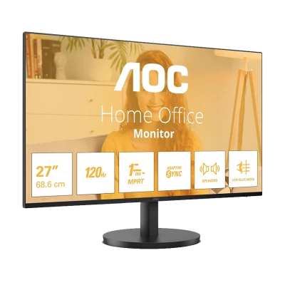 MONITOR AOC 27B31H 27" IPS, 1920x1080, 120Hz, 1ms MPRT, 300 cd/m2, 1500:1, Adaptive Sync, VGA, HDMI, Tilt, Black, VESA, 3y
