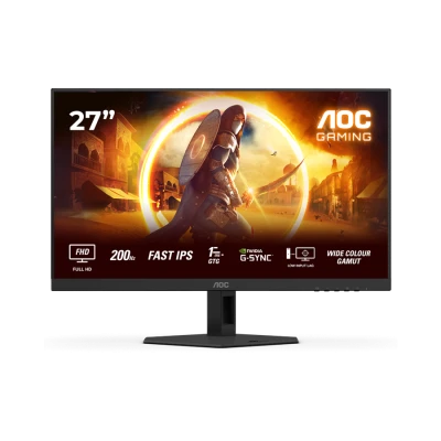 MONITOR AOC Gaming 27G4HRE 27" Fast IPS, 1920x1080, 200Hz, 0.5ms MPRT (1ms GtG), 300 cd/m2, 1000:1, Adaptive Sync, G-Sync Compatible, HDR10, 2x HDMI,