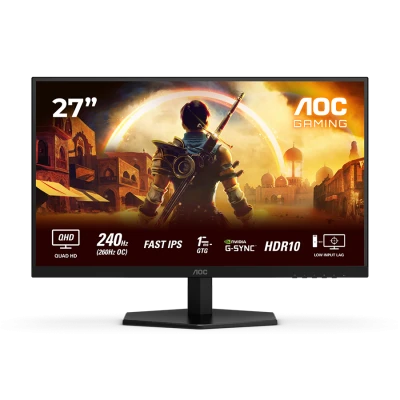 MONITOR AOC Gaming Q27G42ZE 27" Fast IPS, 16:9, 2560x1440, 240Hz (260Hz OC), 1ms, 300 cd/m2, 1000:1, Adaptive Sync, HDR 10, 1x HDMI, 1x DP, Tilt