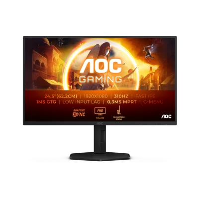 Monitor AOC Gaming 25G4SXU 24.5" Fast IPS, 1920x1080, 310Hz (OC), 0.3ms MPRT (1ms GtG), 400cd/m2, 1000:1, Adaptive Sync, G-Sync Compatible, HDR400