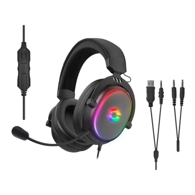 Slušalice sa mikrofonom SPEEDLINK CONUX RGB Stereo Gaming Headset - for PC/PS5/PS4/Xbox SeriesX/S/Switch 2/Switch/OLED/Lite , black, SL-860017-BK