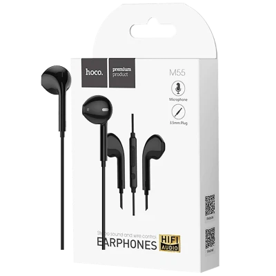 hoco. Slušalice sa mikrofonom, 3.5 mm, dužina kabela 1.2 met, crna - M55 Memory sound Black