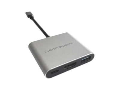 LC-Power USB-C HubUSB-A,  USB-C (PD 100W),1x HDMI do 4k UHD