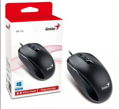 Genius miš DX-110 USB crni 1.000 DPI, USB veza,3 tipke, 1.5 m kabal