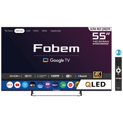 Fobem Televizor Smart QLED 4K UltraHD 55", Google TV - MT55EG8000QF