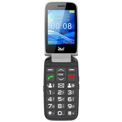 MeanIT Telefon mobilni, 2.8" ekran, Dual SIM, SOS tipka - SENIOR FLIP MAX Black