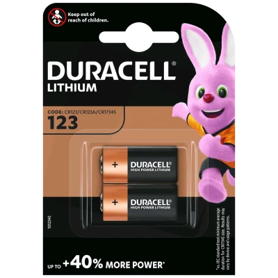Duracell Baterija litijumska CR123A, 3V, blister 2 kom. - CR123A B2