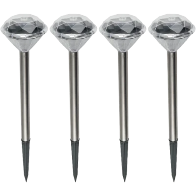 home Solarna vrtna LED lampa, metalna, set 4 komada, 200 mAh - MX 802/4