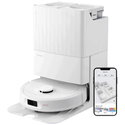 Roborock Robot usisavač sa stanicom za pražnjenje, 5200 mAh, WiFi - Qrevo S White