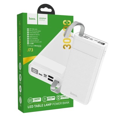 hoco. Punjač prijenosni sa lampom, Hoco j73, 30000mAh, 2A / 2A - J73 Powerful, White