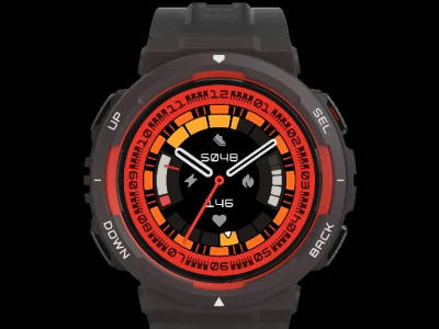 Amazfit Active Edge Lava Black1.32"; 10 ATM - 100metara pod vodom; adidas partnership