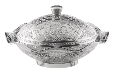 SENA ŠEĆERNICA OVALNA 17X33 SREBRO SA POKLOPCEM 033-11