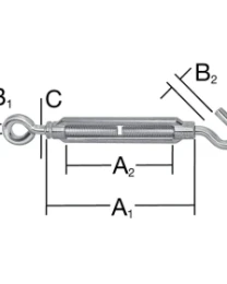 VORMANN Zatezač NIRO M6x90 kuka/karika do 10/10mm RF