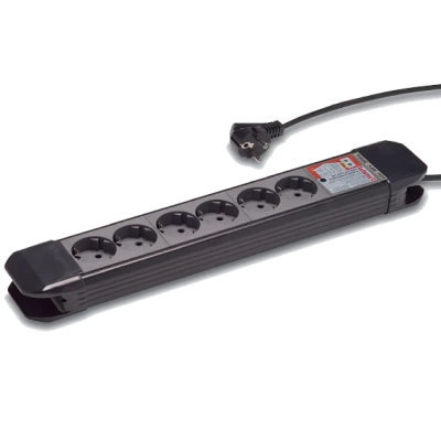 Famatel Produžni kabl 6 utičnica, 1.5m, prekidač, crni, 1.5mm² - 23612