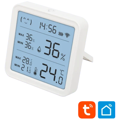 home Pametni mjerač temperature i vlažnosti, LCD, sat - HSTHC