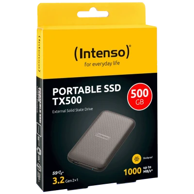 (Intenso) Eksterni SSD, do 1000 MB/s, kapacitet 500GB, USB 3.2 - External SSD TX500 500GB