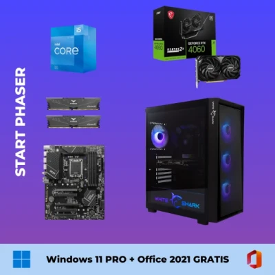 Start Phaser - i5 14400F / 32GB DDR4 / 1TB SSD / RTX 5060 + Windows 11 pro + Office 2021