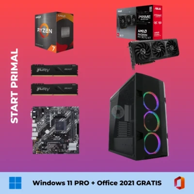 Start Primal - Ryzen 7 5700X OC / RX 9070 XT OC / 32GB DDR4 / 1TB SSD + Windows 11 pro + Office 2021 GRATIS