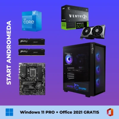 Start Andromeda - i5 14600KF / RTX 5070 / 32GB DDR5 / 1TB SSD + Windows 11 pro + Office 2021 GRATIS