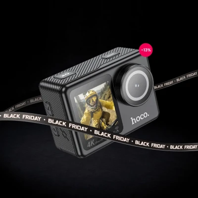 hoco. Sportska kamera, 1.3"/ 2" IPS LCD, 4K UHD, WiFi, microSD - DV101