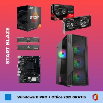Start Blaze G2 - Ryzen 5 5500 / AMD RX 7600 / 16GB DDR4 / 512GB SSD + Windows 11 pro + Office 2021 GRATIS
