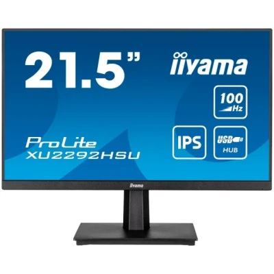 IIYAMA Monitor LED XU2292HSU-B6 21.5" IPS 1920x1080 100Hz 16:9 1000:1 250cd 0.4ms HDMI DP USB Hub 3.2 Gen 1 Tilt 3y