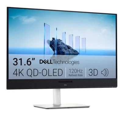 Dell Monitor 32 Plus 4K QD-OLED S3225QC 31.6'' 3840x2160 120Hz, AMD FreeSyncTM Premium Pro, 99% DCI-P3 (CIE 1976), 140 PPI, 16:9, AR, 250cd/m2, 1000cd/m2, 1500000:1, 178/178, 0.03ms GTG, HDMI