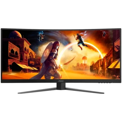 AOC Monitor Gaming CU34G4Z 34" Curved Fast VA, WQHD 3440x1440, 240Hz, 1500R, 1ms, DisplayHDR 400, Adaptive Sync, 2x HDMI 2.1, 1x DP 1.4, USB hub, Ergonomic