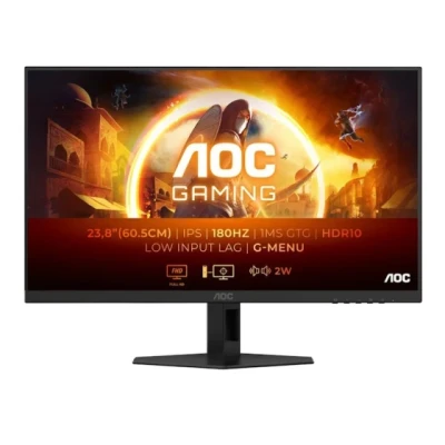 AOC Monitor LED 24G4XE 23.8" 1920x1080 FAST IPS 180Hz 0.5ms 3-sided frameless 1000:1 300 cd/m2 2 W x 2 Tilt G-menu 3y