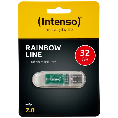 (Intenso) USB Flash drive 32GB Hi-Speed USB 2.0,Rainbow Line,TRANSP. - USB2.0-32GB/Rainbow