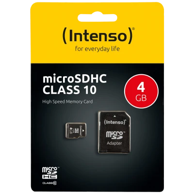 (Intenso) Micro SD Kartica 4GB Class 10 (SDHC & SDXC) sa adapterom - SDHCmicro+ad-4GB/Class10