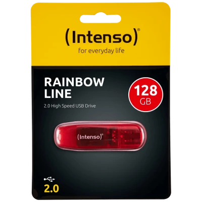 (Intenso) USB Flash drive 128GB Hi-Speed USB 2.0, Rainbow Line, RED - USB2.0-128GB/Rainbow
