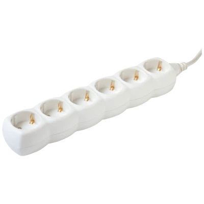 home Produžni kabl, 6 utičnica, 1.0mm², 1,5 met, bijeli - NV 6/WH