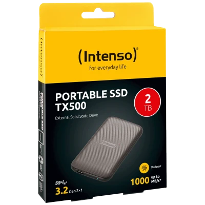 (Intenso) Eksterni SSD, do 1000 MB/s, kapacitet 2TB, USB 3.2 - External SSD TX500 2TB