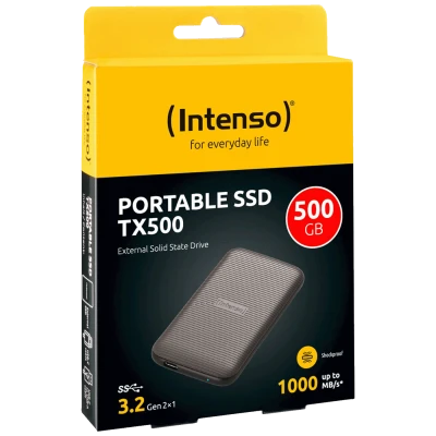 (Intenso) Eksterni SSD, do 1000 MB/s, kapacitet 500GB, USB 3.2 - External SSD TX500 500GB