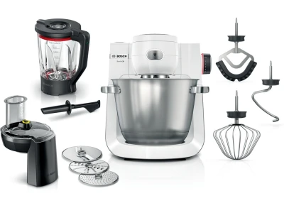 BOSCH kuhinjski aparat MUM 6BIJELA-SREBRNA 1600W,5,5L, 7 Brzina, NOVI DIZAJN