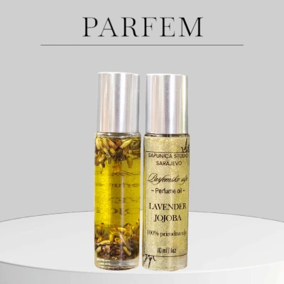 Prirodni Parfem od Lavande i Jojobe- 10ml Roll-On Sa roza kvarcom (Hyaline Quartz) kuglicom i ispunom.