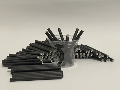 Papirna EKO slamka 8x120 mm crna 250 kom / paket