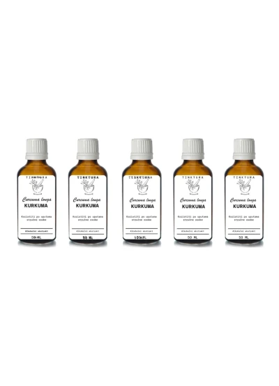 Tinktura od kurkume (turmerica) /Curcuma longa/ 50 ml - 5 komada Macerat sa maslinovim uljem